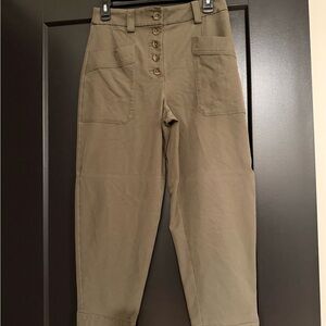 Express Olive Ankle Cropped Pants